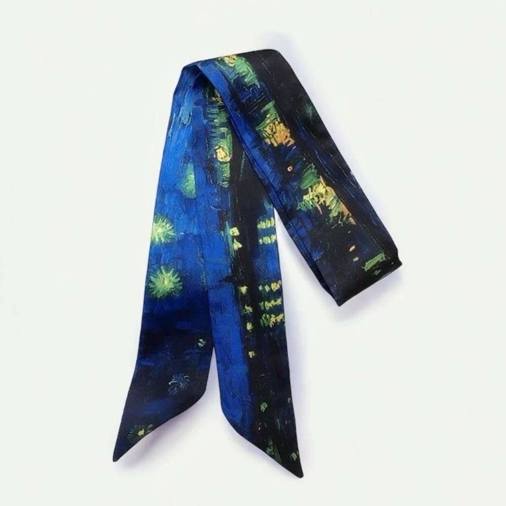 Starry Night Van Goh Ribbon Scarf NWOT